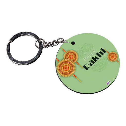 Happy Rakhi Printed Gift Keychain - Uncommongifts.in