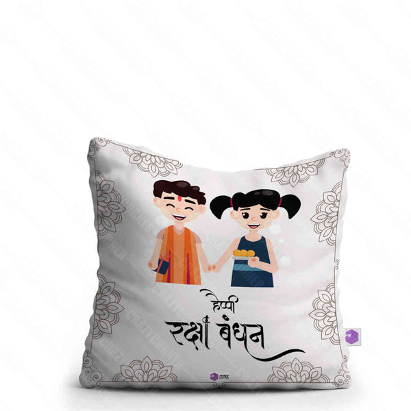 Happy Raksha Bandhan Printed Cushion - Uncommongifts.in