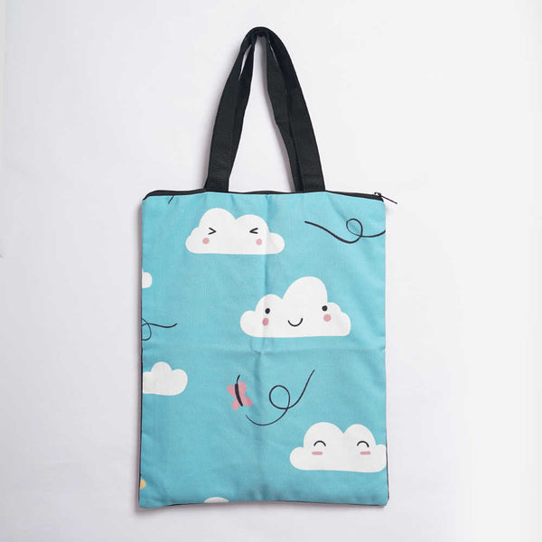 Happy Clouds Printed Tote Bag