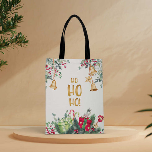 Ho Ho Ho - Christmas Theme Printed Tote Bag - Uncommongifts.in
