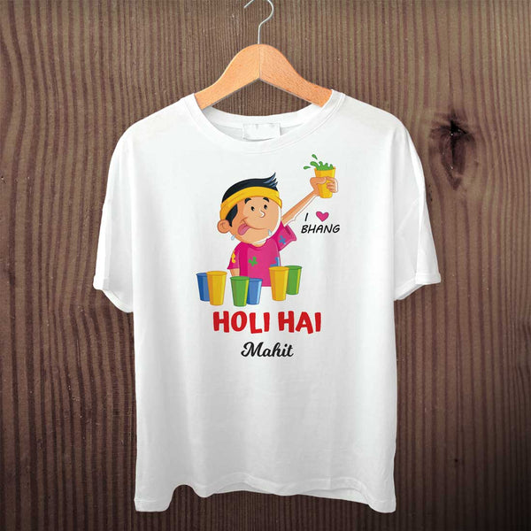 Holi Hai Personalised Printed Holi T-Shirt - Uncommongifts.in