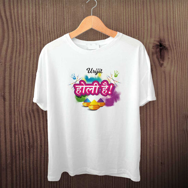 Holi Hai Personalized Printed T-Shirt - Uncommongifts.in