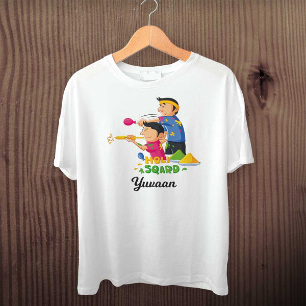Holi Sqard Personalized Printed T-Shirt - Uncommongifts.in