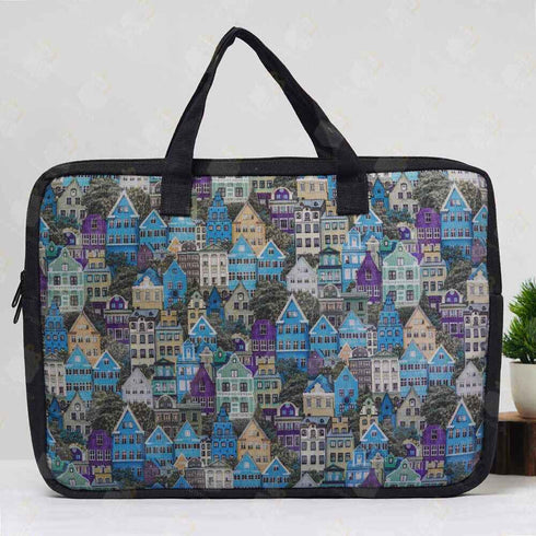 House Printed Canvas Laptop Bag - 15.6 inch