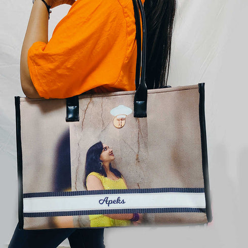 Personalised Photo Printed Box Tote Bag