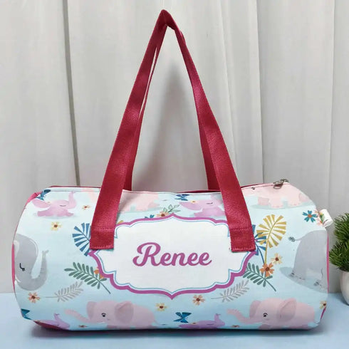 Personalised Elephant Printed Kids Swimming Duffle Bag