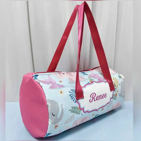 Personalised Elephant Printed Kids Swimming Duffle Bag