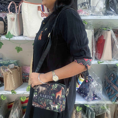 Personalised Animal Printed Sling Bag