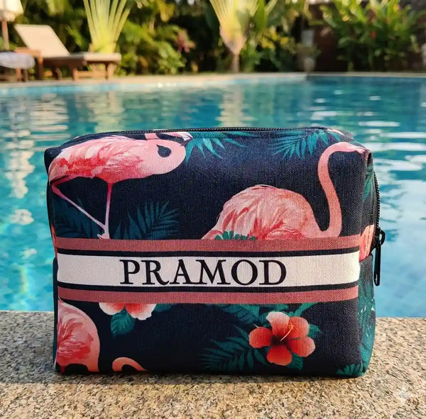 Personalised Flamingo Pouch
