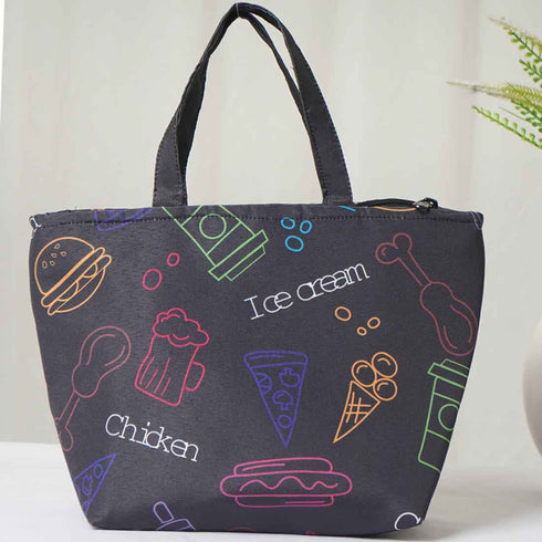 Ice Cream Printed Lunch Bag With Handle - Uncommongifts.in