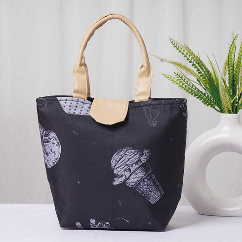 Ice Cream Printed Lunch Bag With Handle - Uncommongifts.in