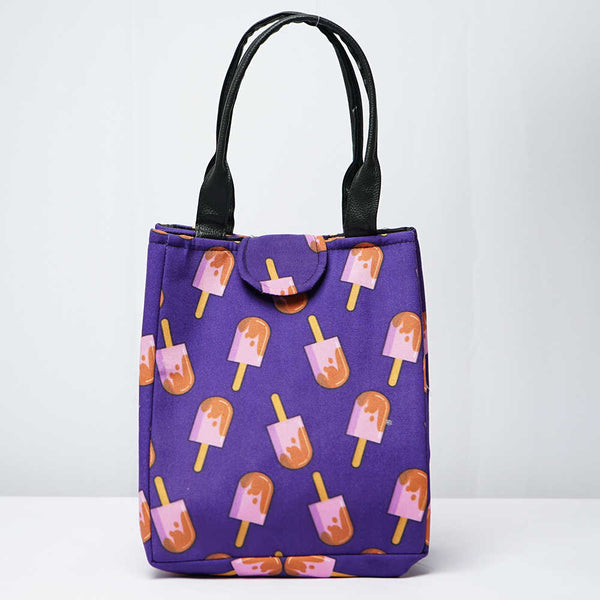 Ice Cream Printed Lunch Bag With Handle