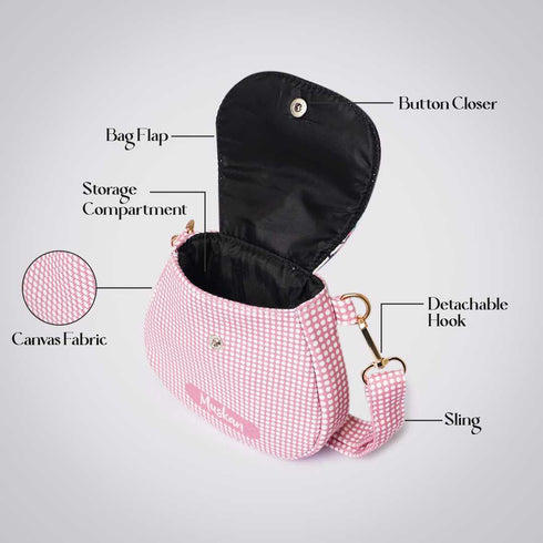 Personalised Cute Cat Printed Sling Bag for Kids