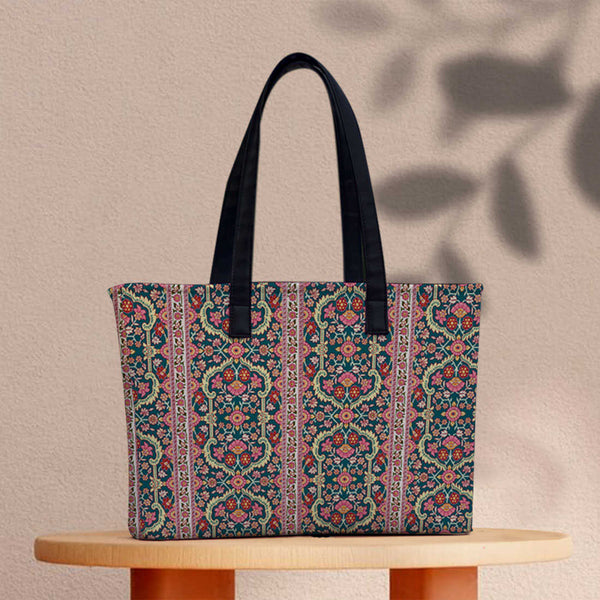 Kalamkari Floral Print Women's Office Bag - Uncommongifts.in