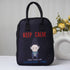 Keep Calm Printed Canvas Lunch Bag - Uncommongifts.in