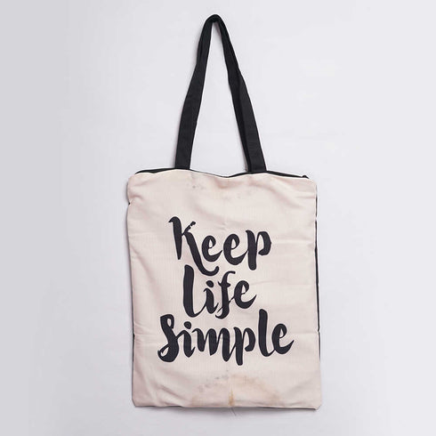 Keep Life Simple Printed Tote Bag