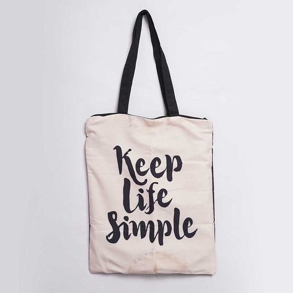 Keep Life Simple Printed Tote Bag