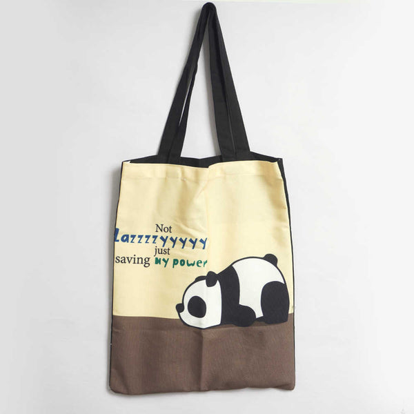 Lazy Panda Printed Tote Bag