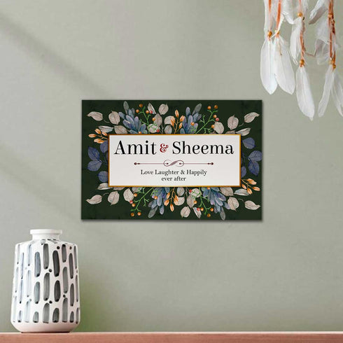 Leaf's Personalised Couples Wall Hanging - Uncommongifts.in