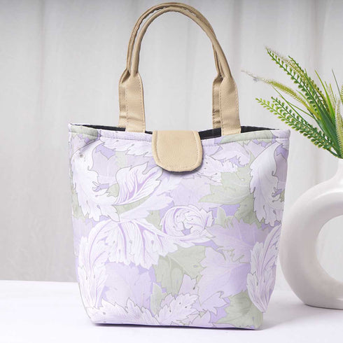 Leaf's Printed Lunch Bag With Handle - Uncommongifts.in