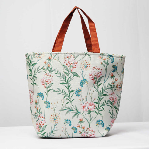 Leafs Printed Lunch Bag With Handle