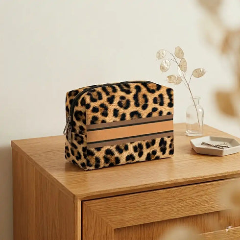 Leopard Printed Personalised Box Pouch