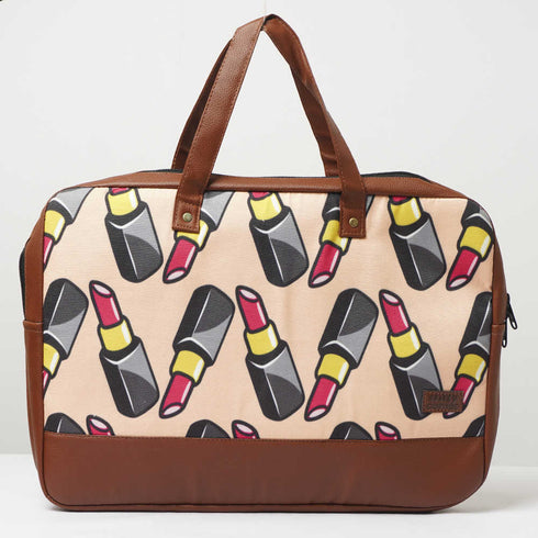 Lipsticks Printed Canvas & PU Laptop Bag Fit 15.6 Inch Laptop