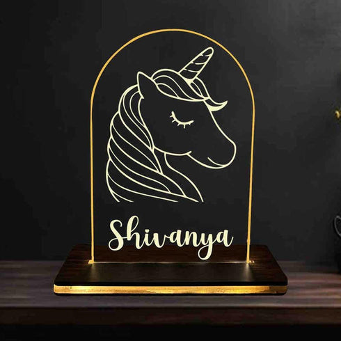 Personalised MDF Wooden Base with Warm White LED
