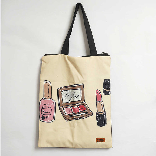 Makeup Kit Printed Tote Bag