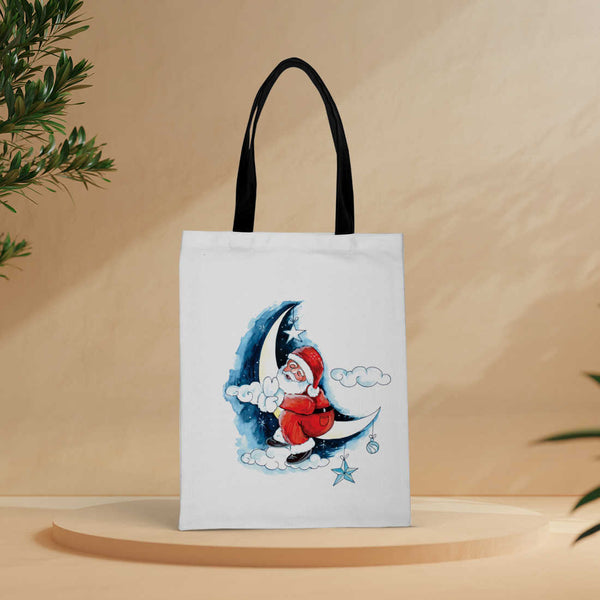 Moon - Christmas Theme Printed Tote Bag - Uncommongifts.in