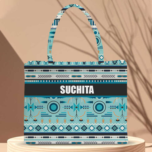 Mother's Day Personalized Blue Printed Box Bag
