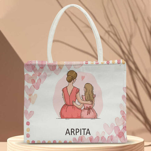 Mother's Day Personalized Heart Printed Box Bag