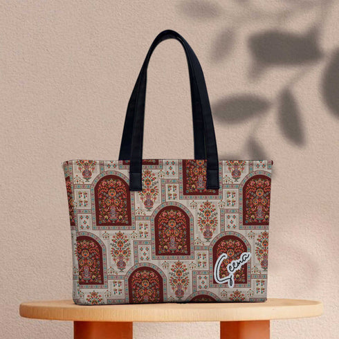 Motif Print Women's Office Bag - Uncommongifts.in