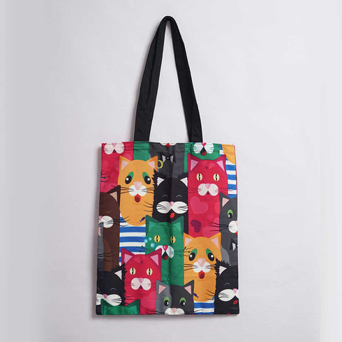 Multi Cats Printed Tote Bag