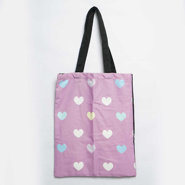 Multi Hearts Printed Tote Bag