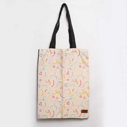 Multi Ribbons Printed Tote Bag