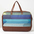 Multi Stripes Printed Canvas & PU Laptop Bag Fit 15.6 Inch Laptop