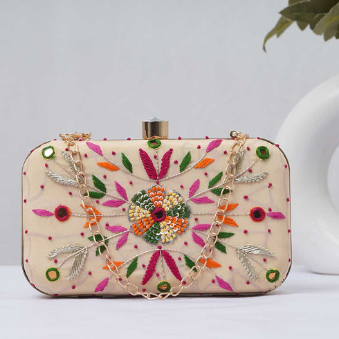Multicolor Embroidered Clutch - Uncommongifts.in