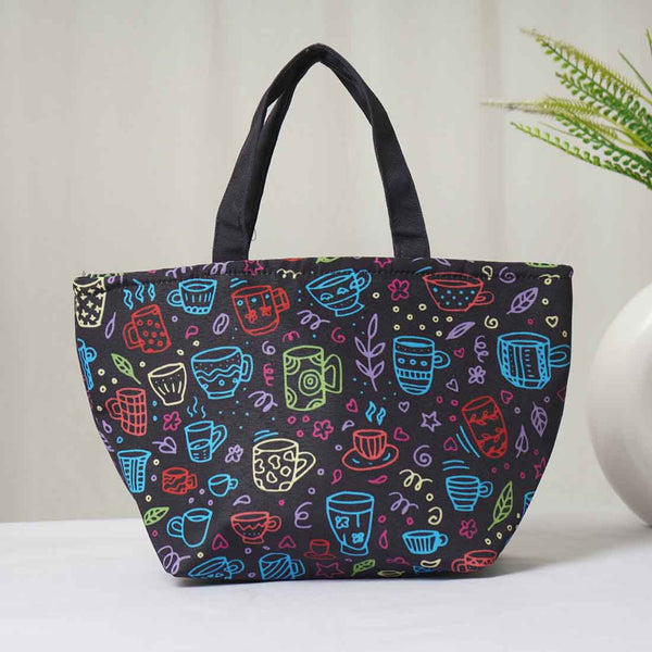 Multicolor Printed Lunch Bag With Handle - Uncommongifts.in