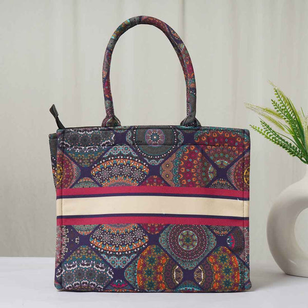 Multicolor Printed Oversized Shopper Box Bag - Uncommongifts.in