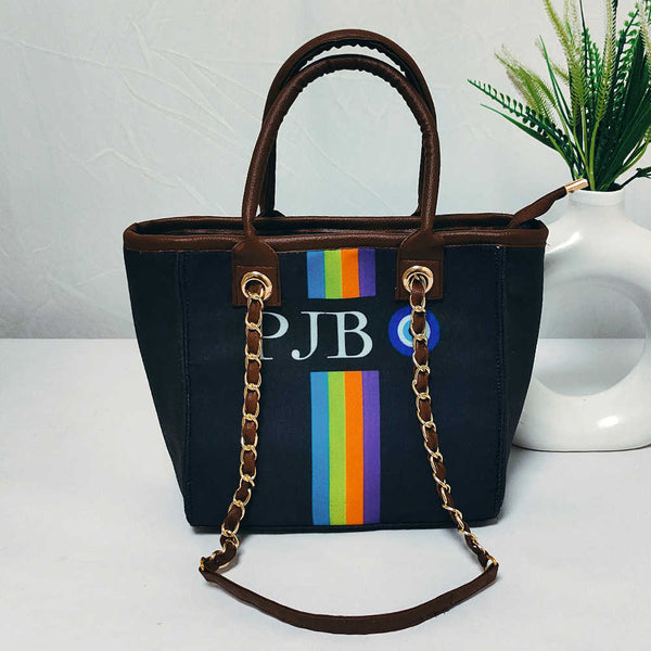 Multicolor Strap Printed Personalised Luna Handbag