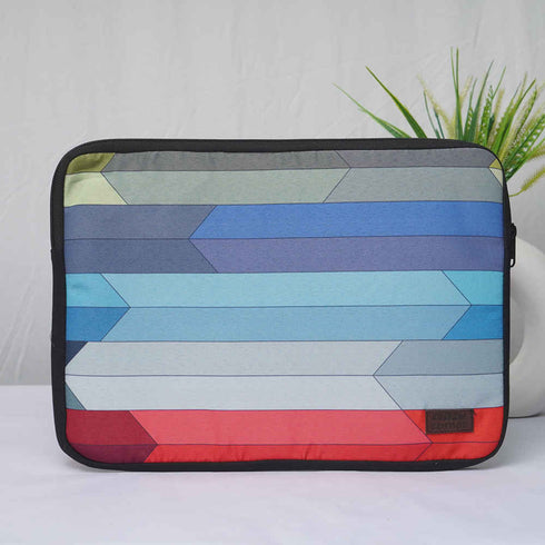 Multicolor Straps Printed Laptop Sleeve/Cover 14 inch