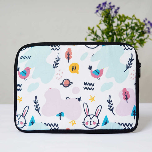 Multicolor Bunny Printed Laptop Sleeve/Cover 13 inch