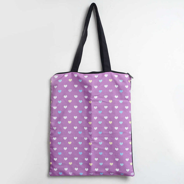 Multicolor Heart Printed Tote Bag