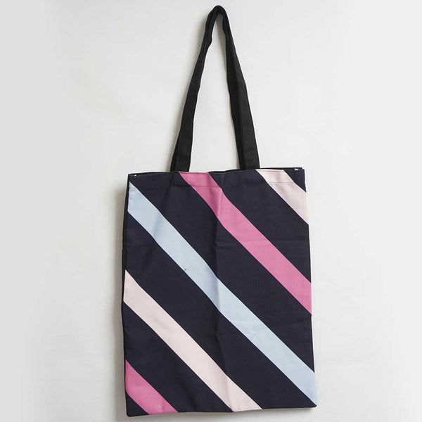 Multicolor Lining Printed Tote Bag