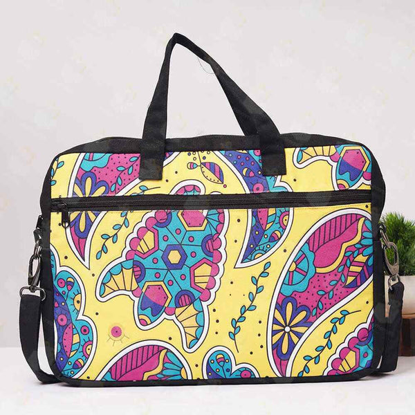 Multicolor Printed Canvas Laptop Bag - 15.6 inch