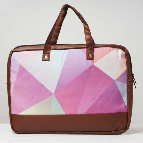 Multicolor Printed Canvas & PU Laptop Bag Fit 15.6 Inch Laptop