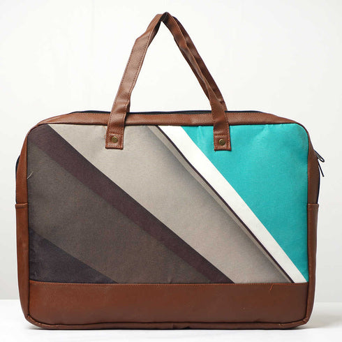Multicolor Printed Canvas & PU Laptop Bag Fit 15.6 Inch Laptop