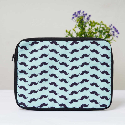 Mustaches Printed Laptop Sleeve/Cover 11 inch