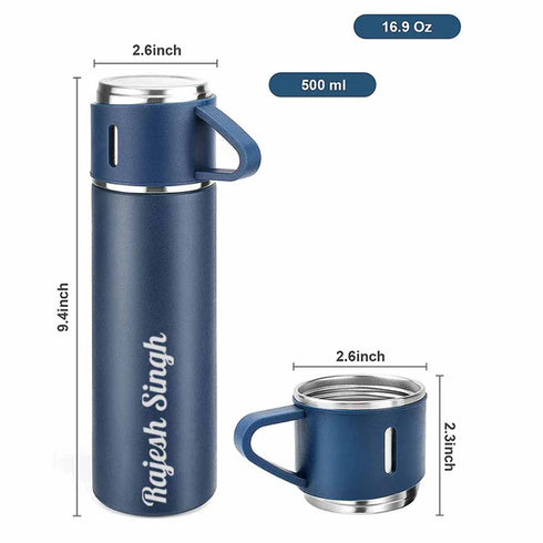 Customize Vacuum Flask Set Water Bottle - Black